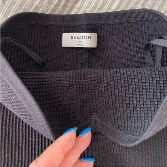 Babaton Black Ribbed Strapless Top - Picture 2 of 2